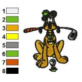 Pluto Golf Player Embroidery Design